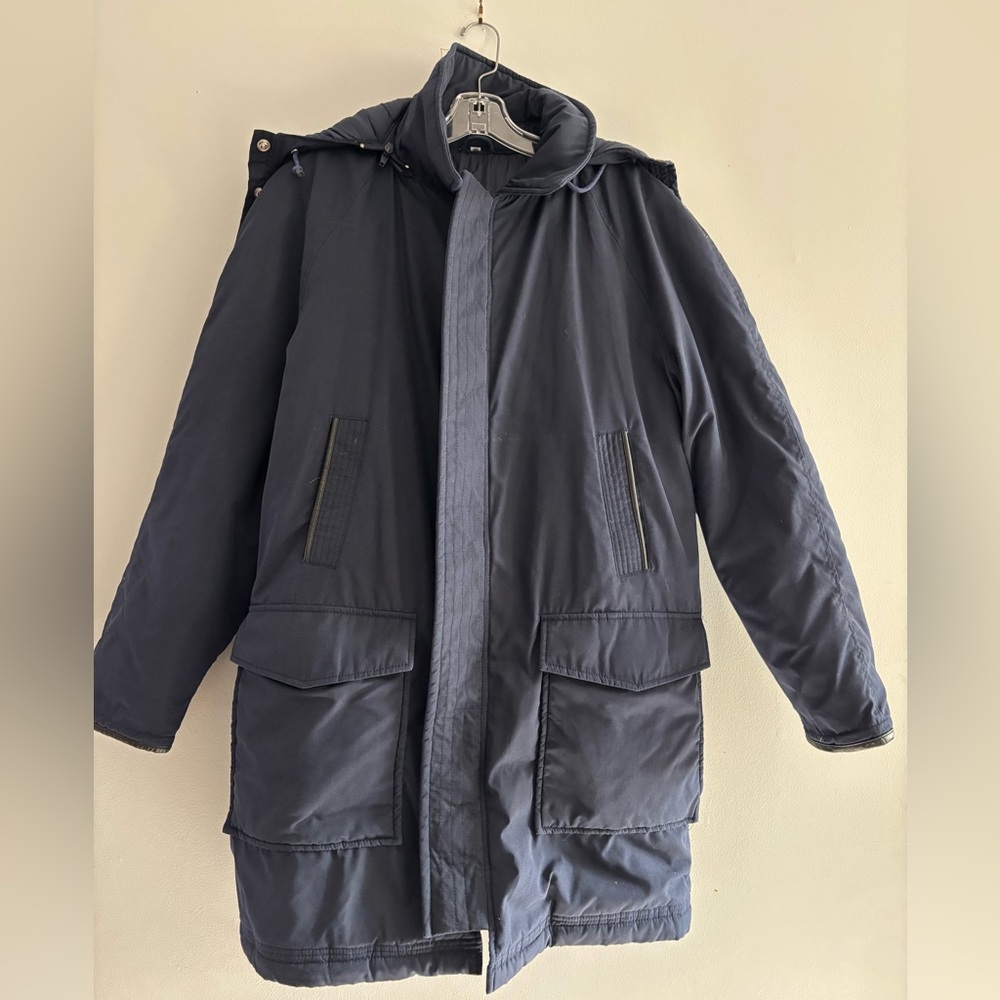 Northern Spirit Women’s Navy Hooded Down Jacket Coat Size 40 Winter Warm Parka